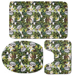 Vanilla Flower And Coconut Pattern Print 3 Piece Bath Mat Set
