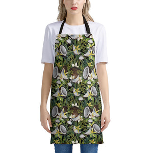 Vanilla Flower And Coconut Pattern Print Apron