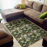 Vanilla Flower And Coconut Pattern Print Area Rug