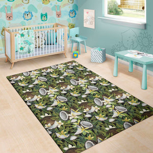 Vanilla Flower And Coconut Pattern Print Area Rug