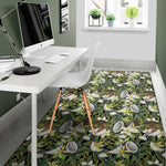 Vanilla Flower And Coconut Pattern Print Area Rug