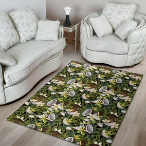 Vanilla Flower And Coconut Pattern Print Area Rug