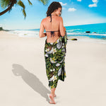 Vanilla Flower And Coconut Pattern Print Beach Sarong Wrap