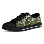 Vanilla Flower And Coconut Pattern Print Black Low Top Shoes
