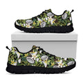 Vanilla Flower And Coconut Pattern Print Black Running Shoes