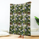 Vanilla Flower And Coconut Pattern Print Blanket