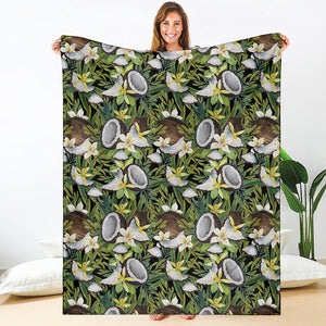 Vanilla Flower And Coconut Pattern Print Blanket