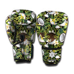 Vanilla Flower And Coconut Pattern Print Boxing Gloves