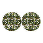 Vanilla Flower And Coconut Pattern Print Car Coasters
