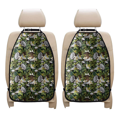 Vanilla Flower And Coconut Pattern Print Car Seat Organizers