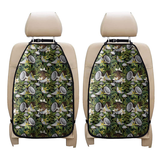 Vanilla Flower And Coconut Pattern Print Car Seat Organizers