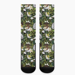 Vanilla Flower And Coconut Pattern Print Crew Socks