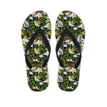 Vanilla Flower And Coconut Pattern Print Flip Flops