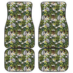 Vanilla Flower And Coconut Pattern Print Front and Back Car Floor Mats