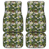 Vanilla Flower And Coconut Pattern Print Front and Back Car Floor Mats