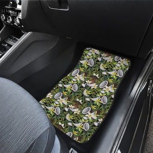 Vanilla Flower And Coconut Pattern Print Front and Back Car Floor Mats