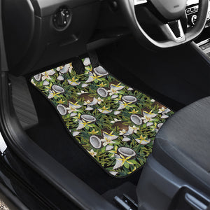 Vanilla Flower And Coconut Pattern Print Front Car Floor Mats