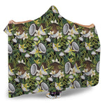 Vanilla Flower And Coconut Pattern Print Hooded Blanket
