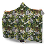 Vanilla Flower And Coconut Pattern Print Hooded Blanket