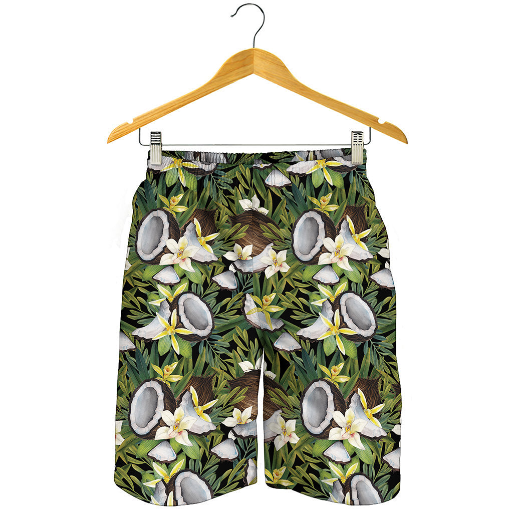 Vanilla Flower And Coconut Pattern Print Men's Shorts