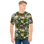 Vanilla Flower And Coconut Pattern Print Men's T-Shirt