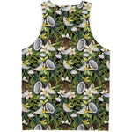 Vanilla Flower And Coconut Pattern Print Men's Tank Top