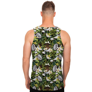 Vanilla Flower And Coconut Pattern Print Men's Tank Top