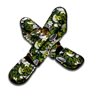 Vanilla Flower And Coconut Pattern Print Muay Thai Shin Guard