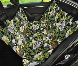 Vanilla Flower And Coconut Pattern Print Pet Car Back Seat Cover