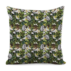 Vanilla Flower And Coconut Pattern Print Pillow Cover