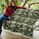 Vanilla Flower And Coconut Pattern Print Quilt