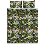 Vanilla Flower And Coconut Pattern Print Quilt Bed Set