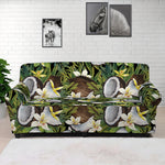Vanilla Flower And Coconut Pattern Print Sofa Cover