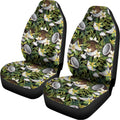 Vanilla Flower And Coconut Pattern Print Universal Fit Car Seat Covers