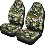 Vanilla Flower And Coconut Pattern Print Universal Fit Car Seat Covers