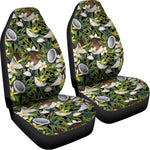 Vanilla Flower And Coconut Pattern Print Universal Fit Car Seat Covers