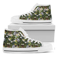 Vanilla Flower And Coconut Pattern Print White High Top Sneakers