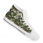 Vanilla Flower And Coconut Pattern Print White High Top Shoes