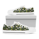 Vanilla Flower And Coconut Pattern Print White Low Top Shoes
