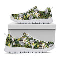 Vanilla Flower And Coconut Pattern Print White Running Shoes