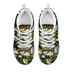 Vanilla Flower And Coconut Pattern Print White Sneakers