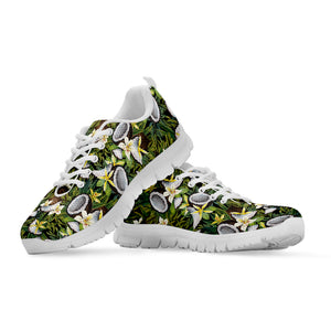 Vanilla Flower And Coconut Pattern Print White Sneakers