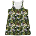 Vanilla Flower And Coconut Pattern Print Women's Racerback Tank Top