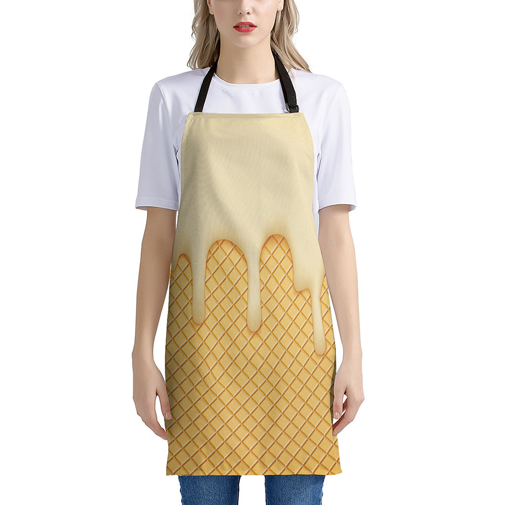 Vanilla Ice Cream Melted Print Apron