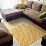Vanilla Ice Cream Melted Print Area Rug