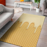 Vanilla Ice Cream Melted Print Area Rug