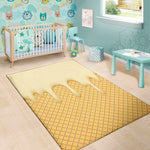 Vanilla Ice Cream Melted Print Area Rug