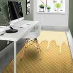 Vanilla Ice Cream Melted Print Area Rug