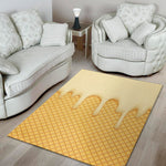 Vanilla Ice Cream Melted Print Area Rug