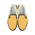 Vanilla Ice Cream Melted Print Black Slip On Shoes